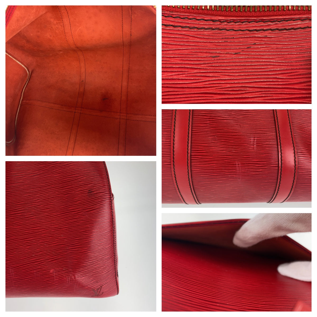 H-00175
LOUIS VUITTON ルイヴィトン エピ キーポル55 男女兼用 レッド 赤 ゴールド金具 グレインレザー M42957 ボストンバッグ 旅行バッグ  レディース