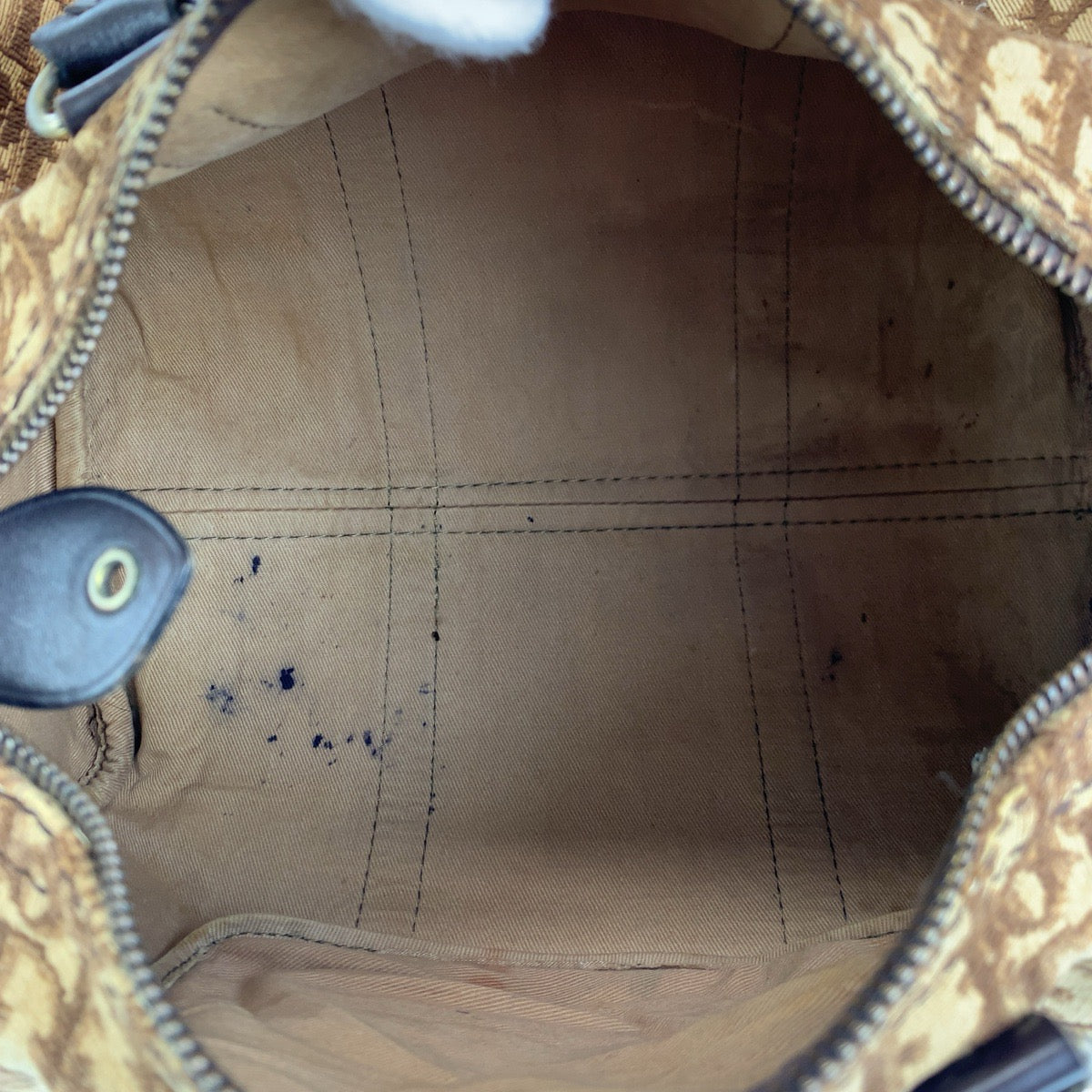 10193
Dior ディオール ヴィンテージ トロッター ブラウン キャンバス / レザー ハンドバッグ ミニボストンバッグ  レディース