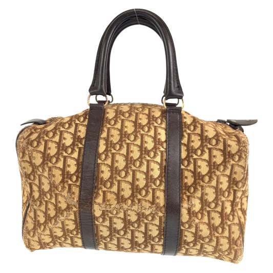 10193
Dior ディオール ヴィンテージ トロッター ブラウン キャンバス / レザー ハンドバッグ ミニボストンバッグ  レディース