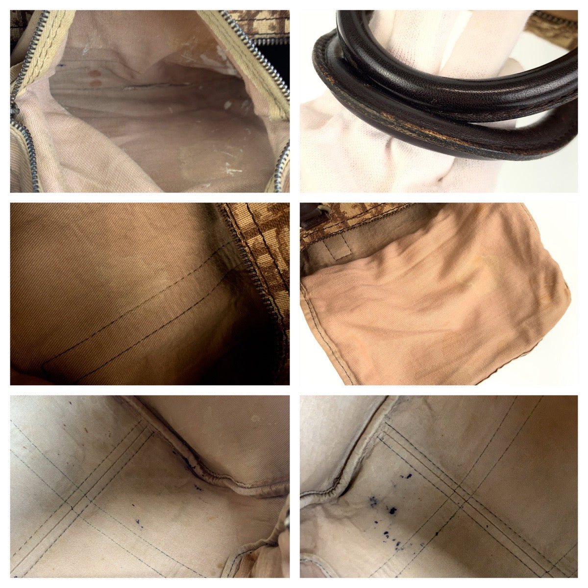 10193
Dior ディオール ヴィンテージ トロッター ブラウン キャンバス / レザー ハンドバッグ ミニボストンバッグ  レディース