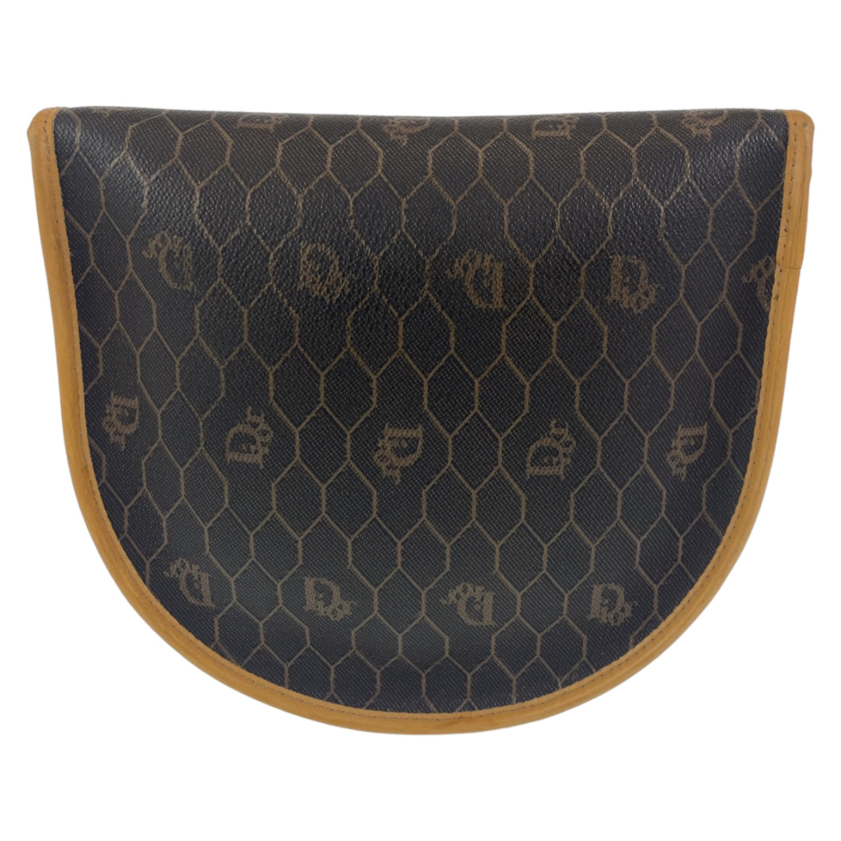 H-00176
Dior ディオール ハニカム柄 ブラウン 茶 ベージュ ゴールド金具 PVC ショルダーバッグ 斜め掛けバッグ  レディース