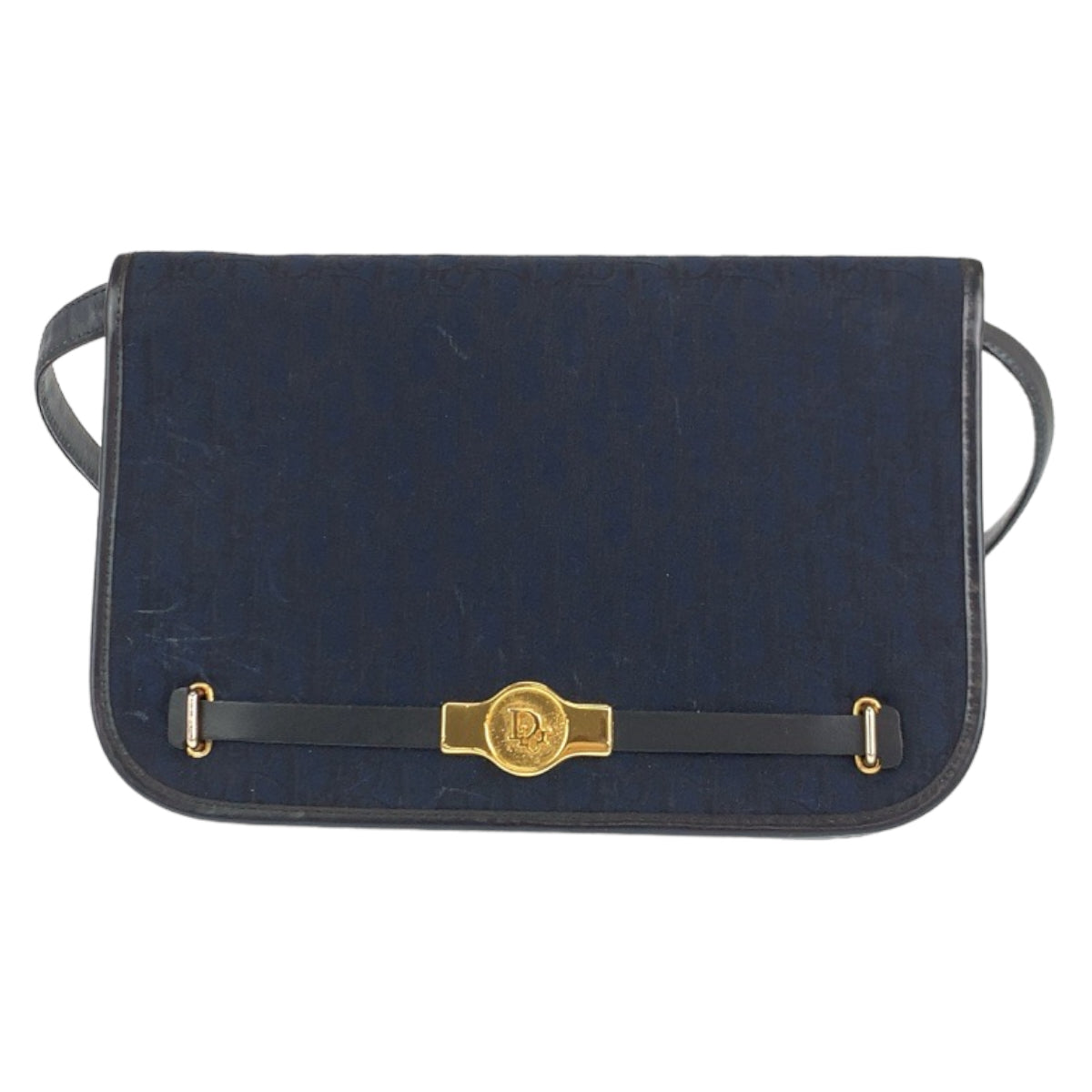 10194
 
Dior Vintage Trotter Navy Gold Hardware Canvas/Leather Crossbody Shoulder Bag for Women