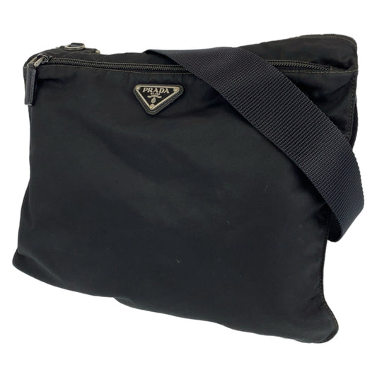 H-00289
PRADA プラダ テスート ブラック 黒 シルバー金具 ナイロン ショルダーバッグ 斜め掛けバッグ  レディース