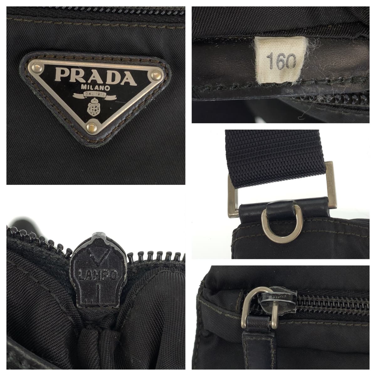 H-00289
PRADA プラダ テスート ブラック 黒 シルバー金具 ナイロン ショルダーバッグ 斜め掛けバッグ  レディース