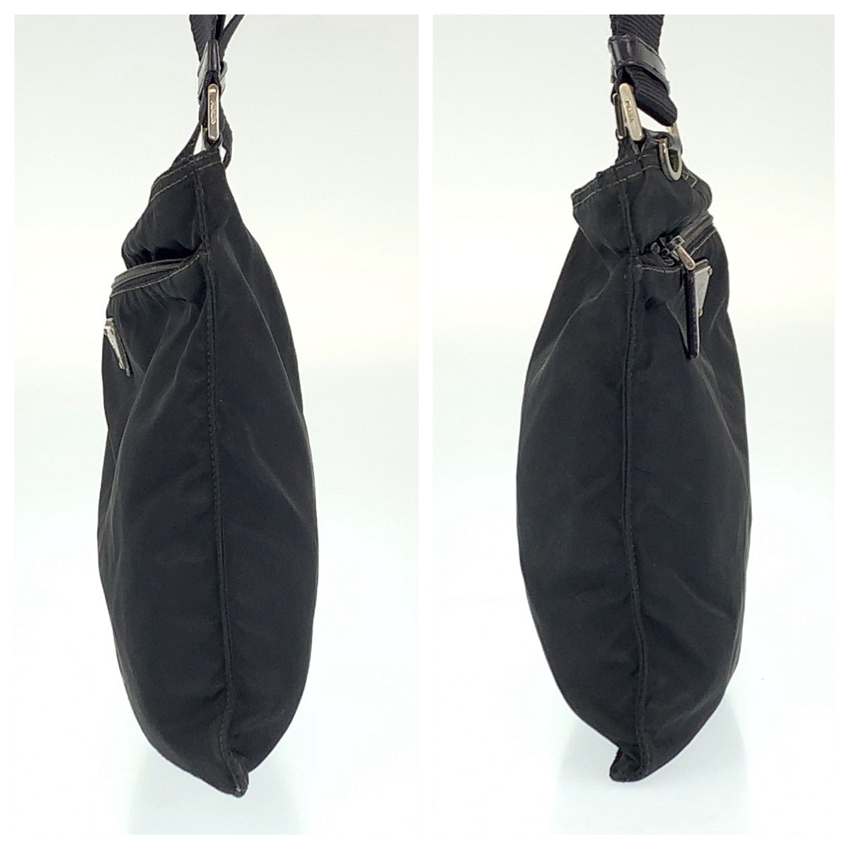 H-00289
PRADA プラダ テスート ブラック 黒 シルバー金具 ナイロン ショルダーバッグ 斜め掛けバッグ  レディース