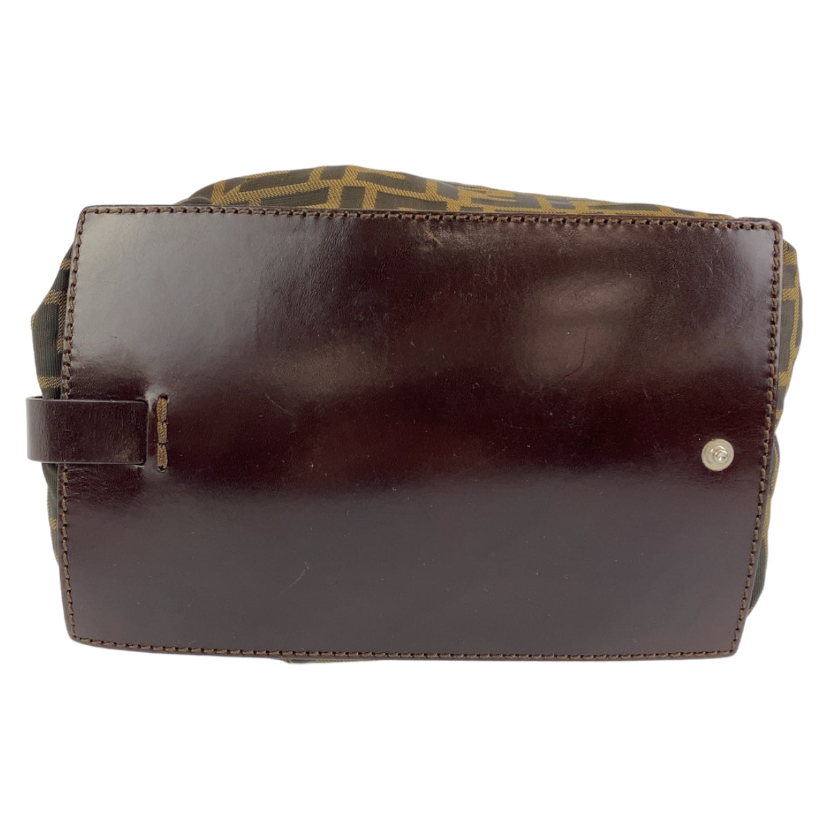 H-00178
FENDI フェンディ ズッカ ブラウン キャンバス / レザー トートバッグ ハンドバッグ  レディース
