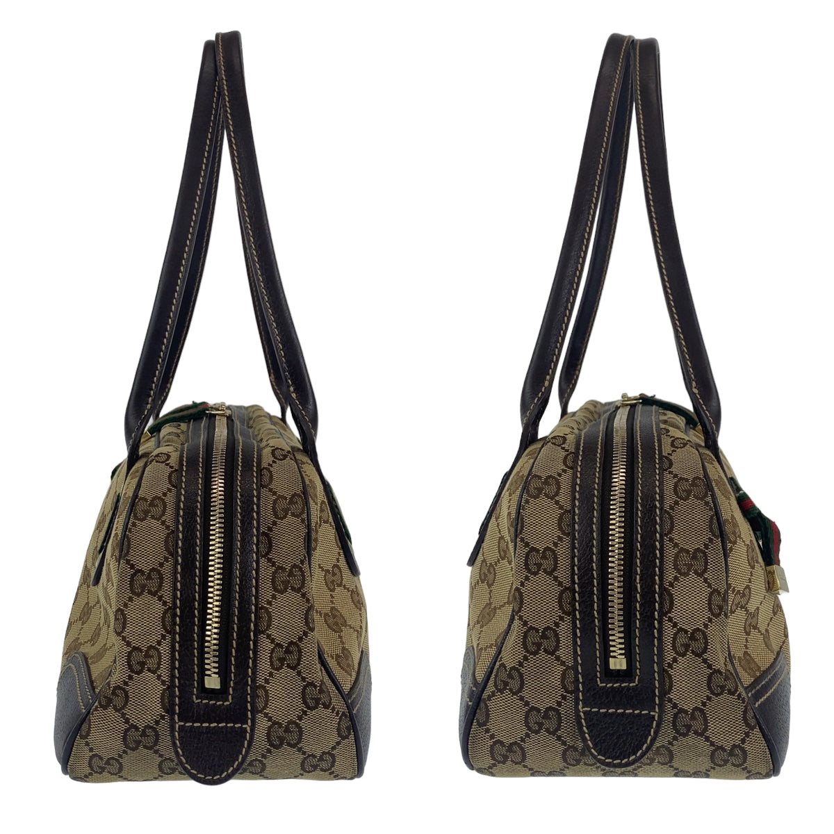 H-00179
GUCCI グッチ プリンシー ブラウン ベージュ 茶 ゴールド金具 GGキャンバス ショルダーバッグ ハンドバッグ ミニボストンバッグ  レディース
