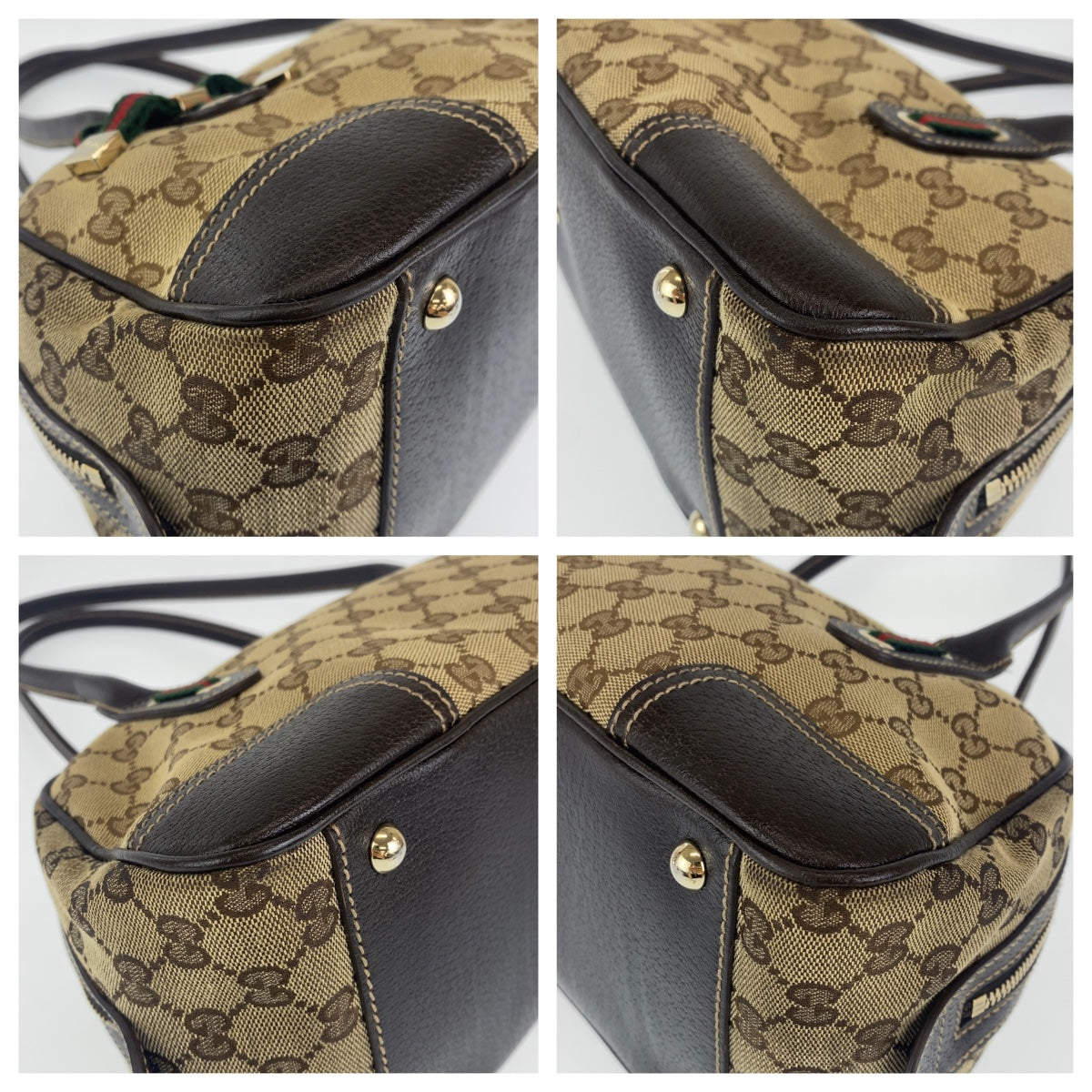 H-00179
GUCCI グッチ プリンシー ブラウン ベージュ 茶 ゴールド金具 GGキャンバス ショルダーバッグ ハンドバッグ ミニボストンバッグ  レディース