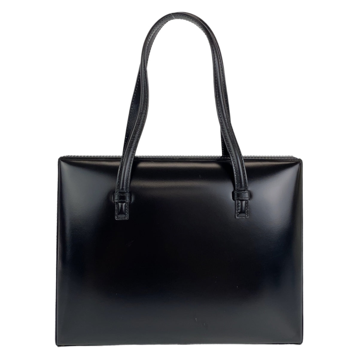 H-0372
LOEWE ロエベ ヴィンテージ ボックス ブラック 黒 レザー ハンドバッグ トートバッグ  レディース