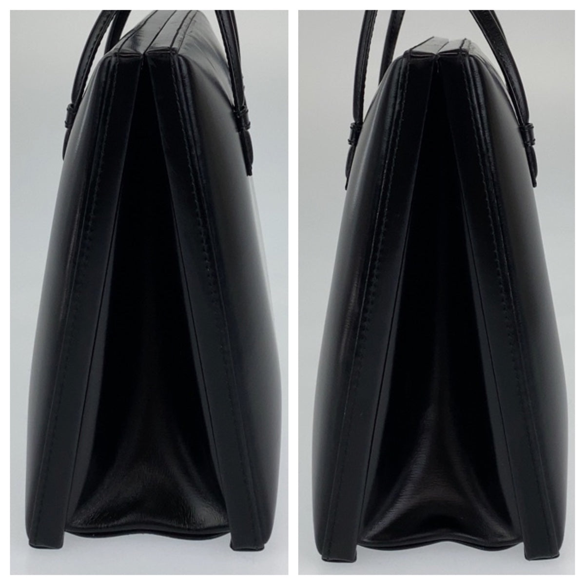 H-0372
LOEWE ロエベ ヴィンテージ ボックス ブラック 黒 レザー ハンドバッグ トートバッグ  レディース