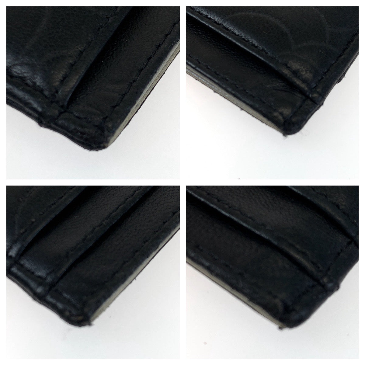 H-00290
CHANEL シャネル カメリア ココマーク ブラック 黒 シルバー金具 ラムスキン カードケース 名刺入れ  レディース