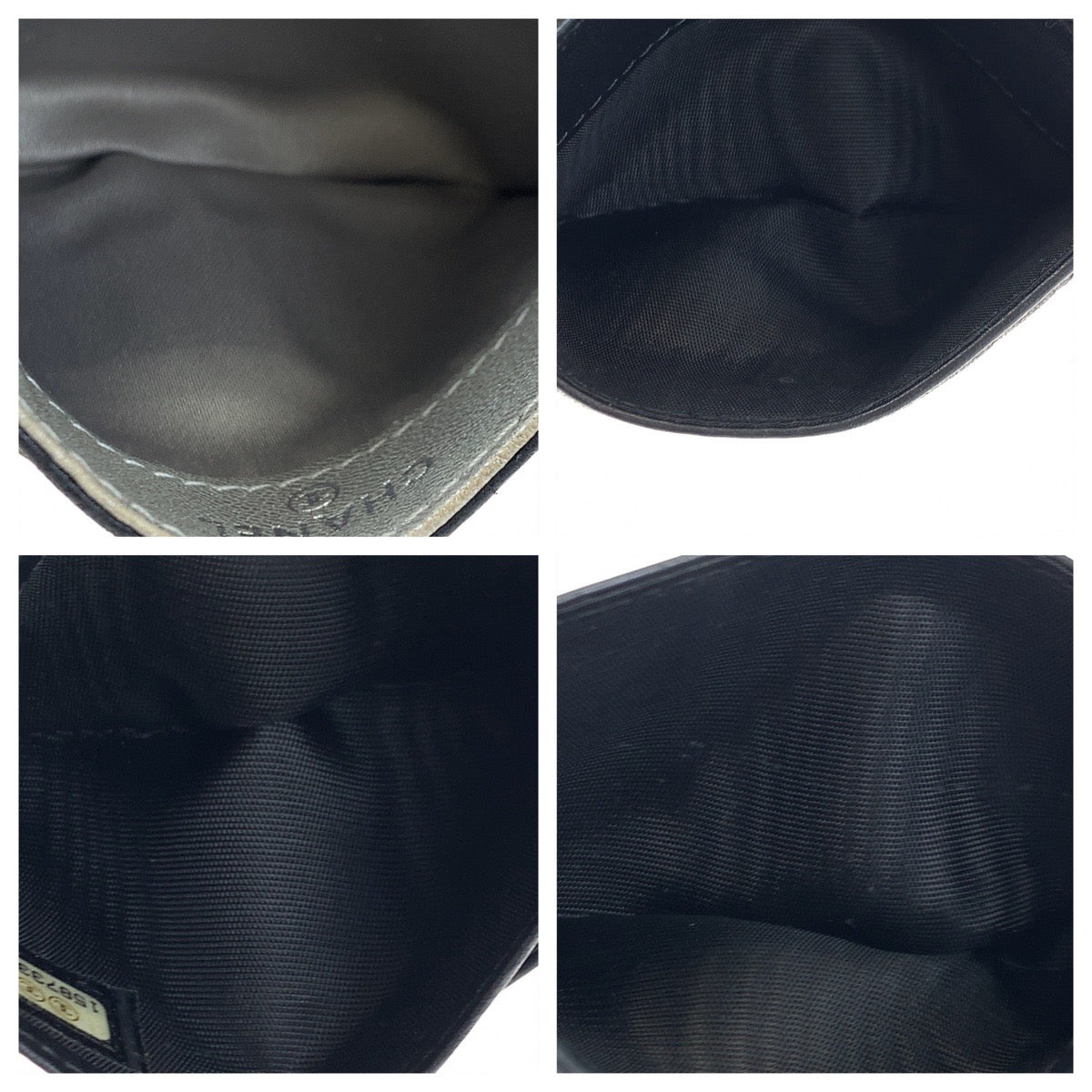 H-00290
CHANEL シャネル カメリア ココマーク ブラック 黒 シルバー金具 ラムスキン カードケース 名刺入れ  レディース