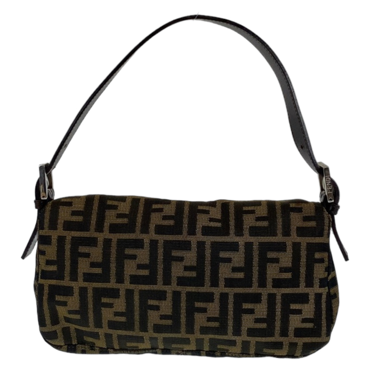H-00291
FENDI フェンディ ズッカ柄 マンマバケット ブラウン 茶 シルバー金具 キャンバス ハンドバッグ ワンショルダー  レディース