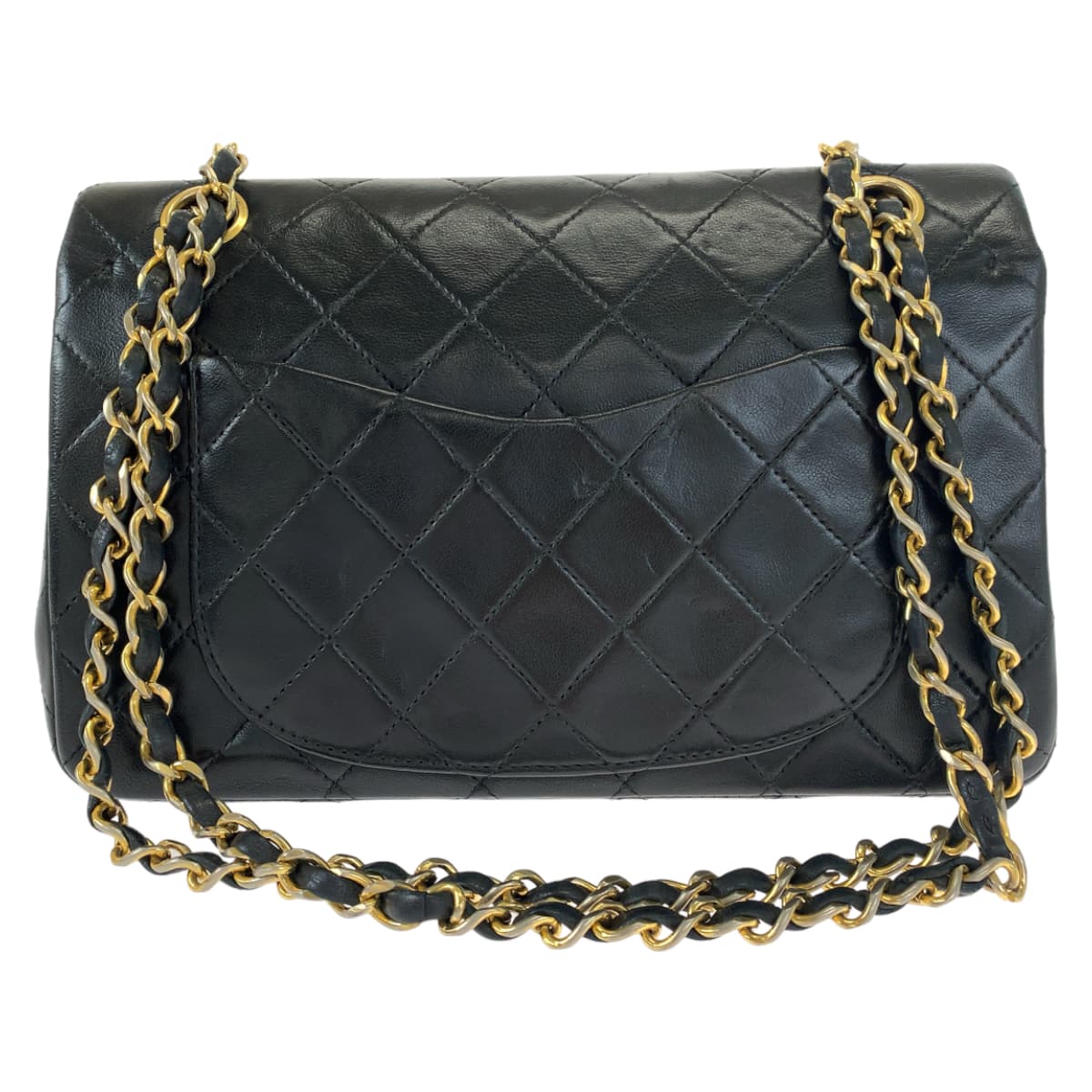 H-00292
CHANEL シャネル ヴィンテージ マトラッセ23 ダブルフラップ タイムレス ココマーク ターンロック ブラック 黒 ゴールド金具 ラムスキン Wチェーンショルダーバッグ 肩掛け  レディース