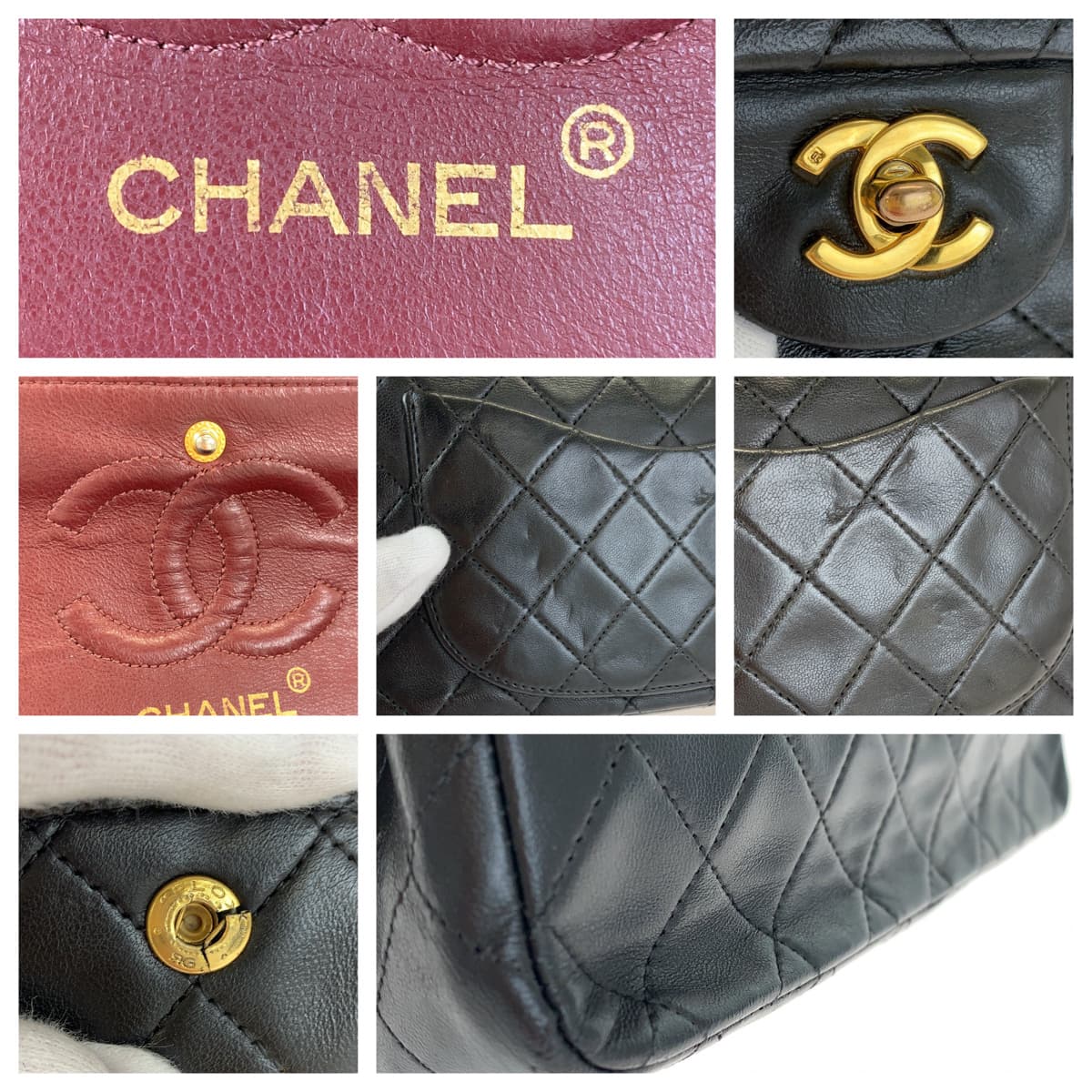 H-00292
CHANEL シャネル ヴィンテージ マトラッセ23 ダブルフラップ タイムレス ココマーク ターンロック ブラック 黒 ゴールド金具 ラムスキン Wチェーンショルダーバッグ 肩掛け  レディース