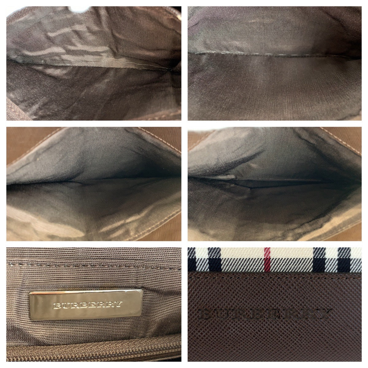 H-00180
BURBERRY バーバリー ノバチェック ベージュ ブラウン 茶 キャンバス / レザー ハンドバッグ トートバッグ  レディース