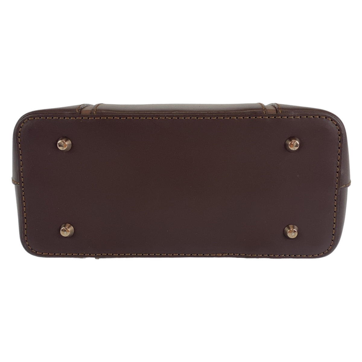 10195
BURBERRY バーバリー 中チェック柄 ブラウン ゴールド金具 レザー トートバッグ ハンドバッグ  レディース