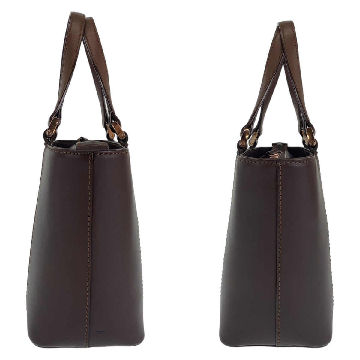 10195
BURBERRY バーバリー 中チェック柄 ブラウン ゴールド金具 レザー トートバッグ ハンドバッグ  レディース