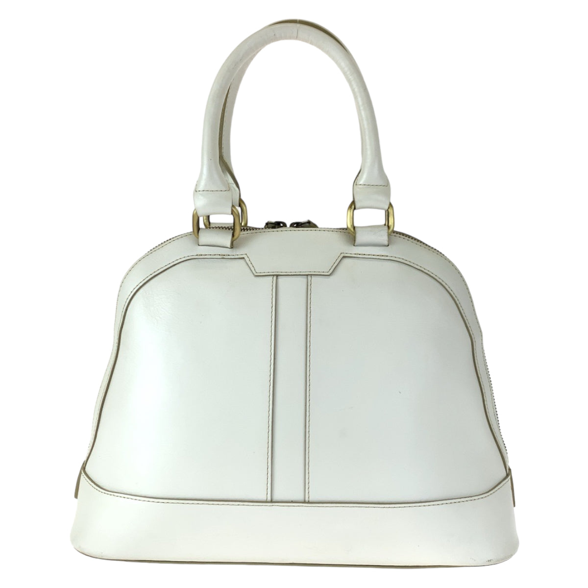 H-00182
BURBERRY バーバリー ホワイト 白 ゴールド金具 レザー ハンドバッグ トートバッグ アルマ型  レディース