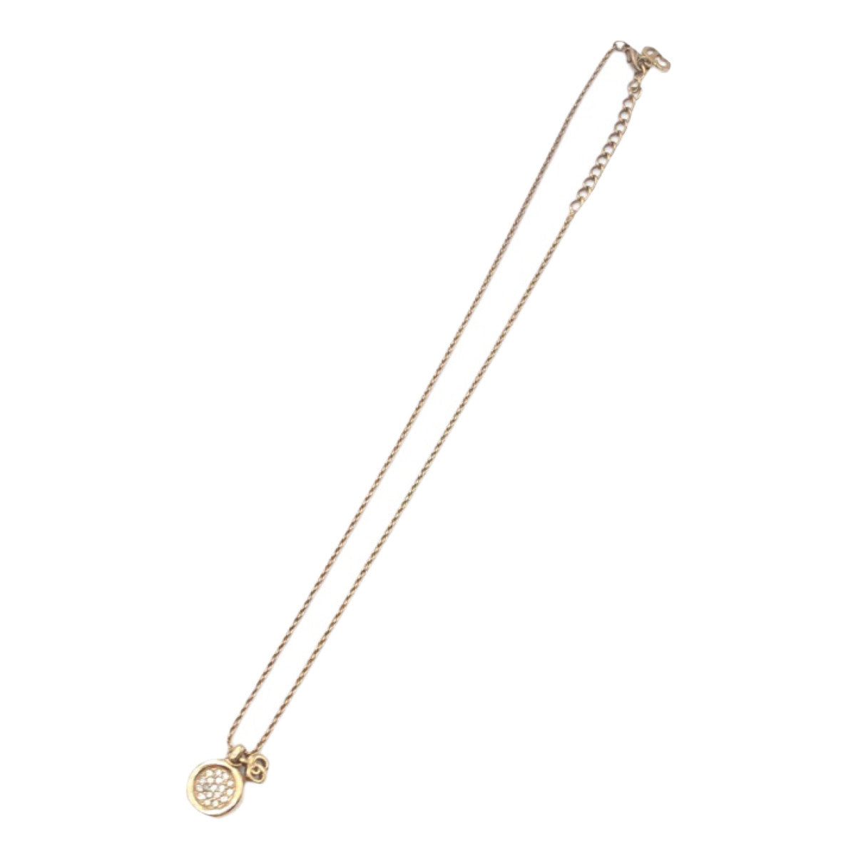 12672
Dior ディオール CD ラインストーン ゴールド メタル ネックレス ペンダント  レディース