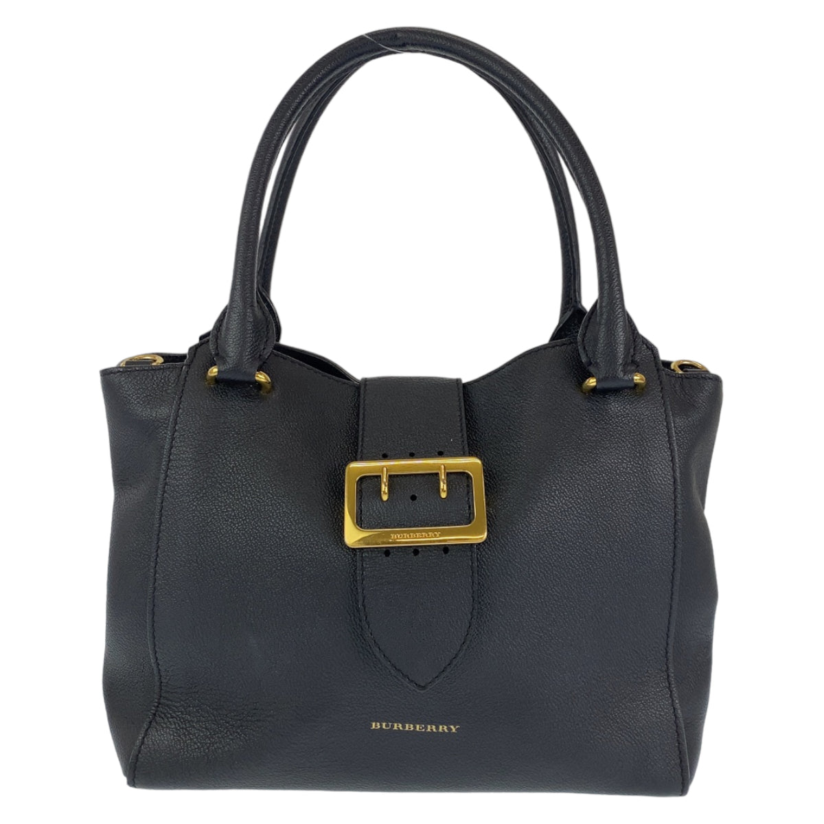 H-0381
BURBERRY バーバリー ベルトトート ブラック 黒 ゴールド金具 レザー 4029022 ショルダーバッグ ハンドバッグ 2WAY  レディース