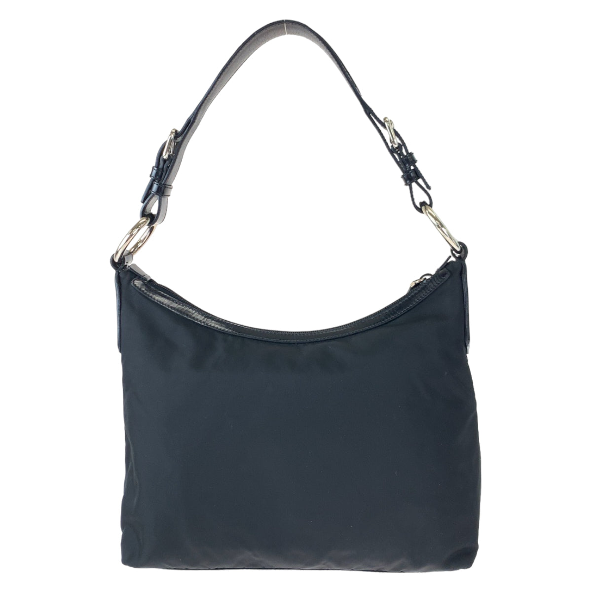 C-032
 PRADA Prada Tessuto Logo Embossed Black Nylon/Leather Shoulder Bag Handbag Shoulder Bag Women's