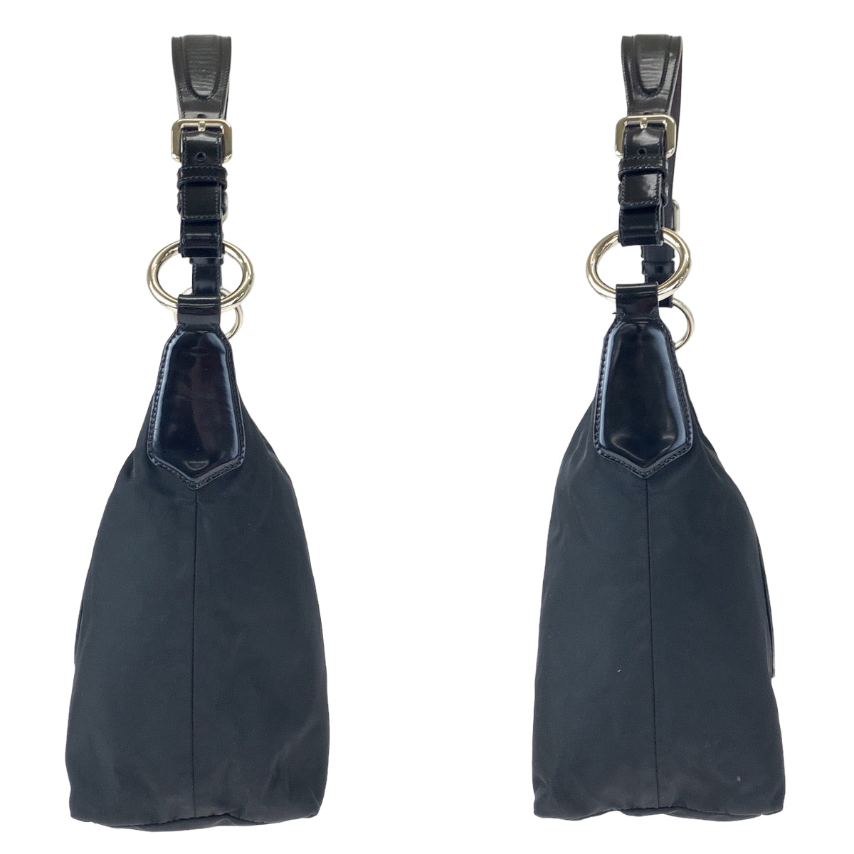 C-032
 PRADA Prada Tessuto Logo Embossed Black Nylon/Leather Shoulder Bag Handbag Shoulder Bag Women's