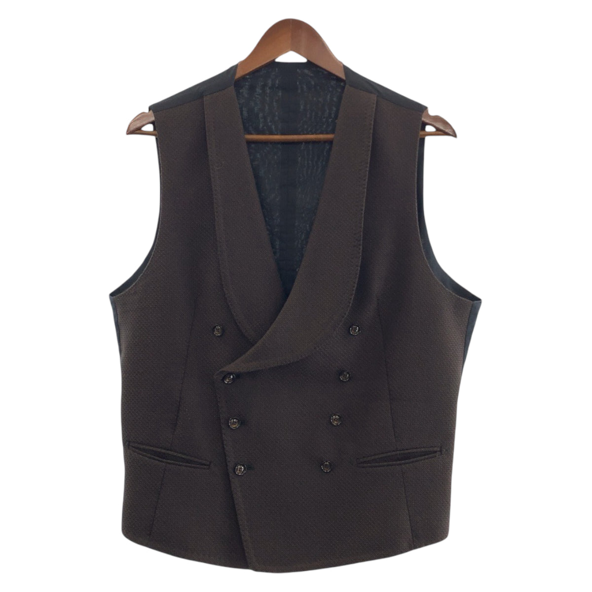 TAGLIATORE タリアトーレ サイズ50 ブラウン シルバー金具 ウール ベスト ジレ  メンズ ABP25