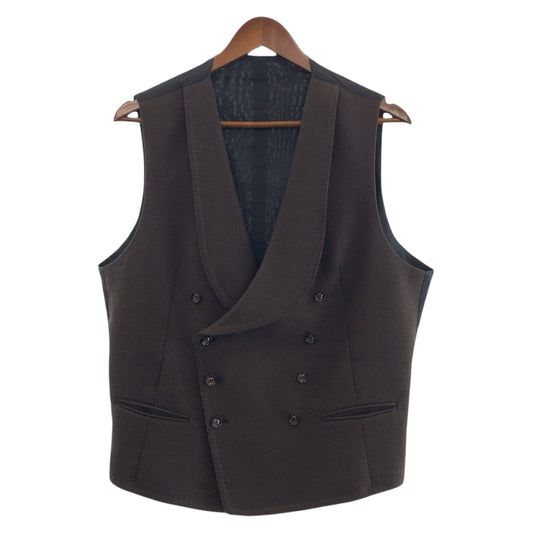 TAGLIATORE タリアトーレ サイズ50 ブラウン シルバー金具 ウール ベスト ジレ  メンズ ABP25