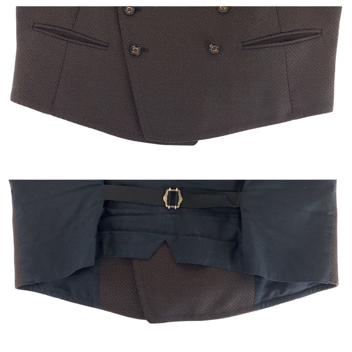 TAGLIATORE タリアトーレ サイズ50 ブラウン シルバー金具 ウール ベスト ジレ  メンズ ABP25