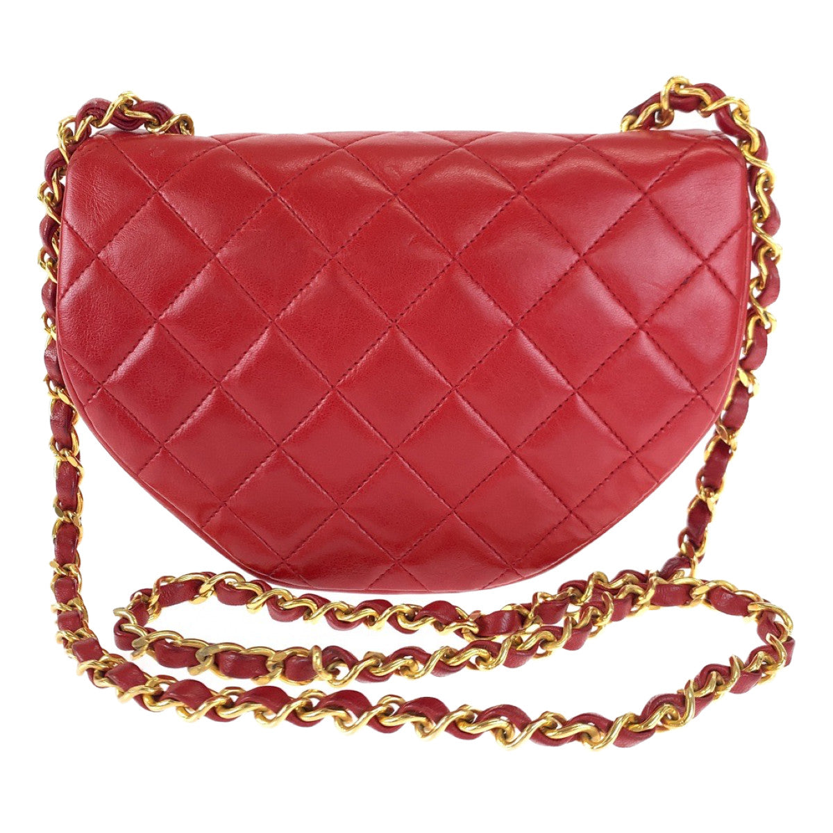 H-00185
CHANEL シャネル マトラッセ ココマーク レッド 赤 ゴールド金具 ラムスキン チェーンショルダーバッグ  レディース
