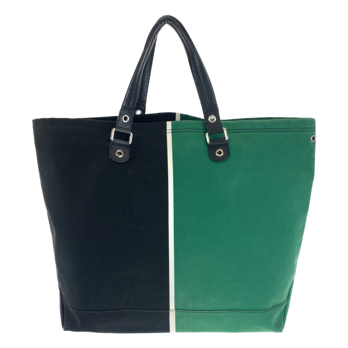 H-00186
GUCCI グッチ グリーン 緑 ブラック 黒 キャンバス 194465 トートバッグ ハンドバッグ  メンズ