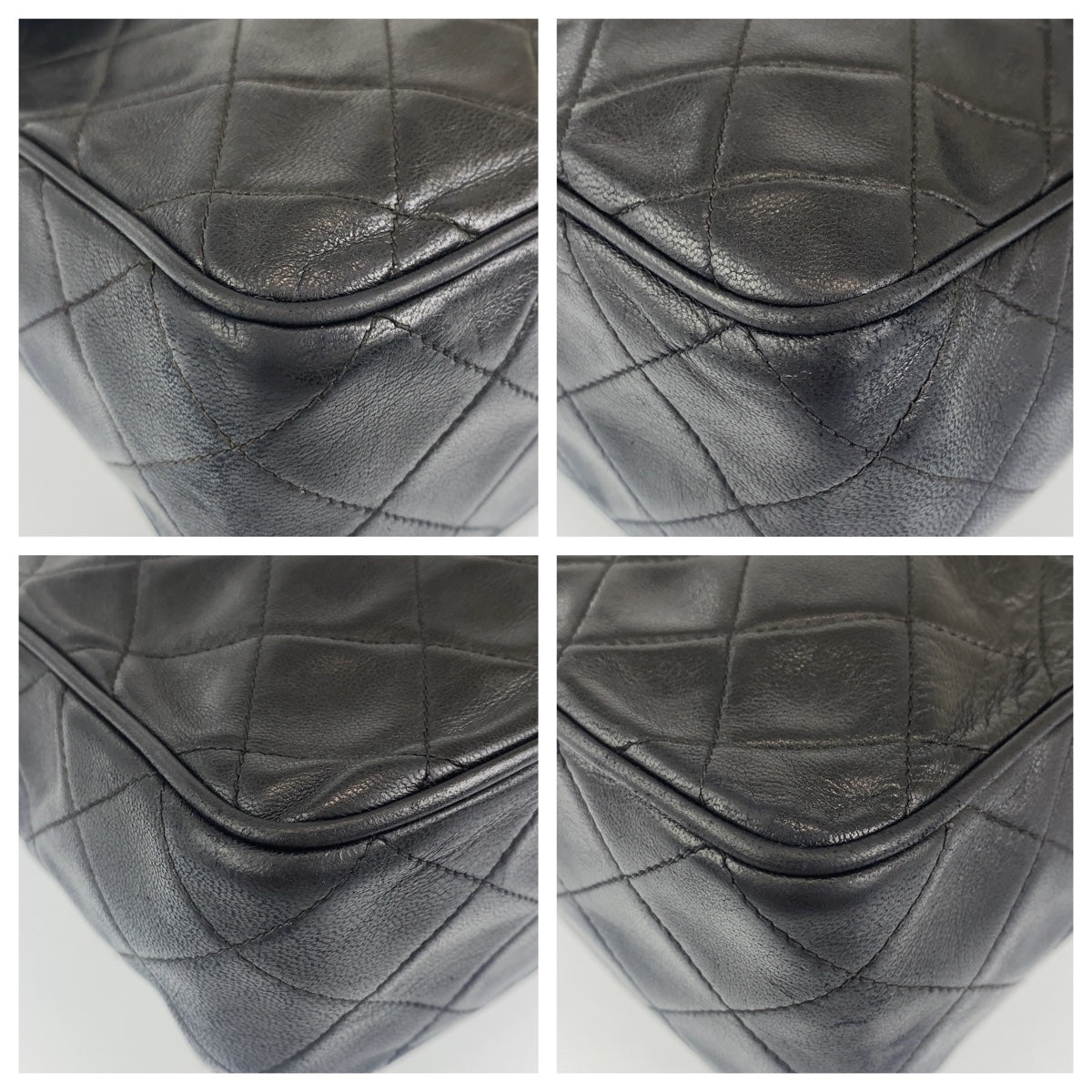 10207
CHANEL シャネル ヴィンテージ マトラッセ ココマーク フリンジ ブラック 黒 ゴールド金具 ラムスキン ダブルチェーンショルダーバッグ  レディース