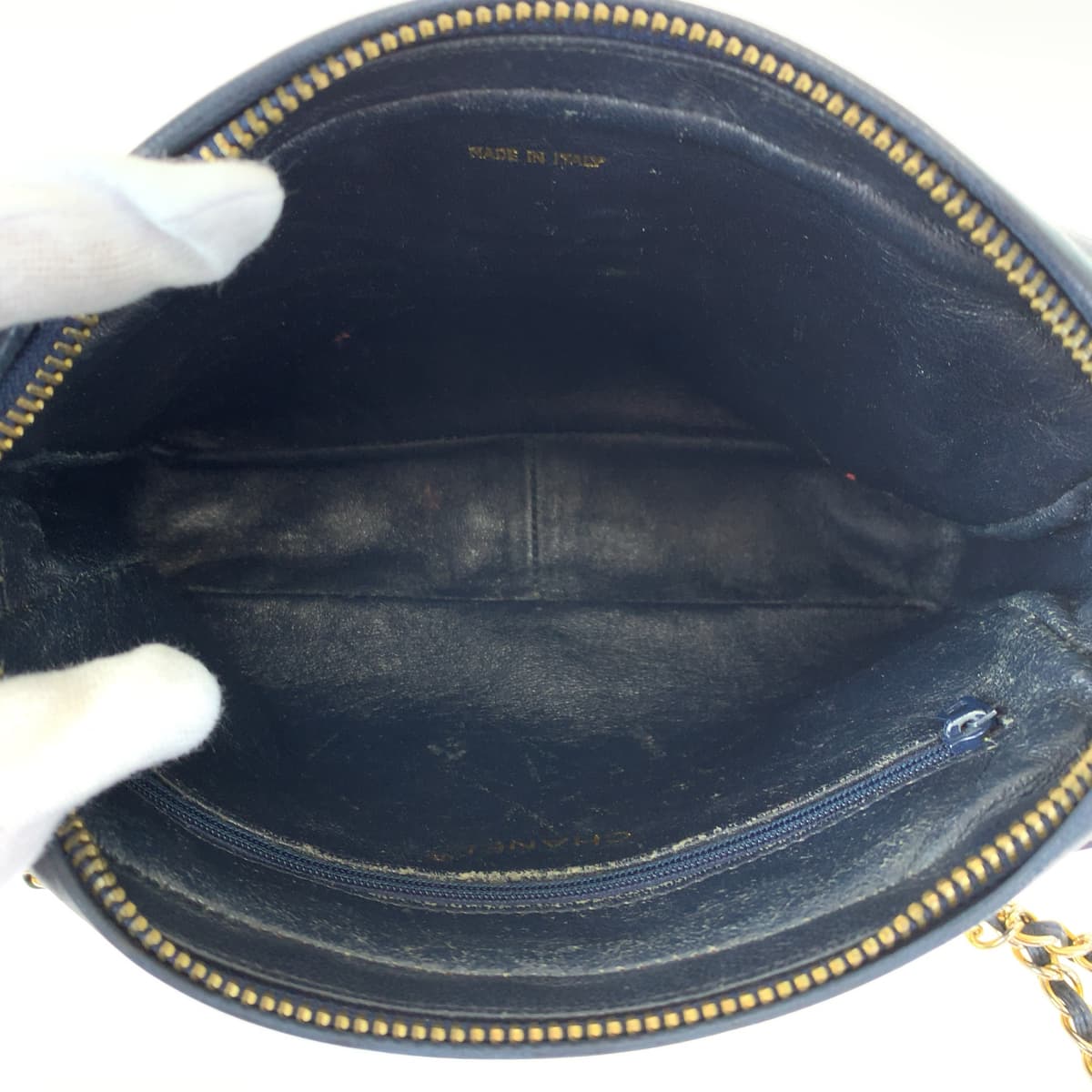 10208
CHANEL シャネル ヴィンテージ マトラッセ ココマーク フリンジ ネイビー ゴールド金具 ラムスキン ショルダーバッグ 斜め掛け  レディース