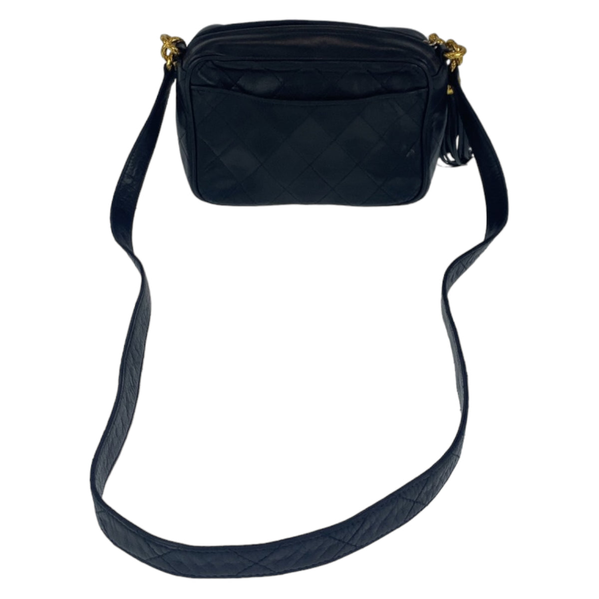 C-048
CHANEL シャネル ヴィンテージ マトラッセ タッセル フリンジ ブラック 黒 ゴールド金具 ラムスキン 斜め掛け ショルダーバッグ  レディース