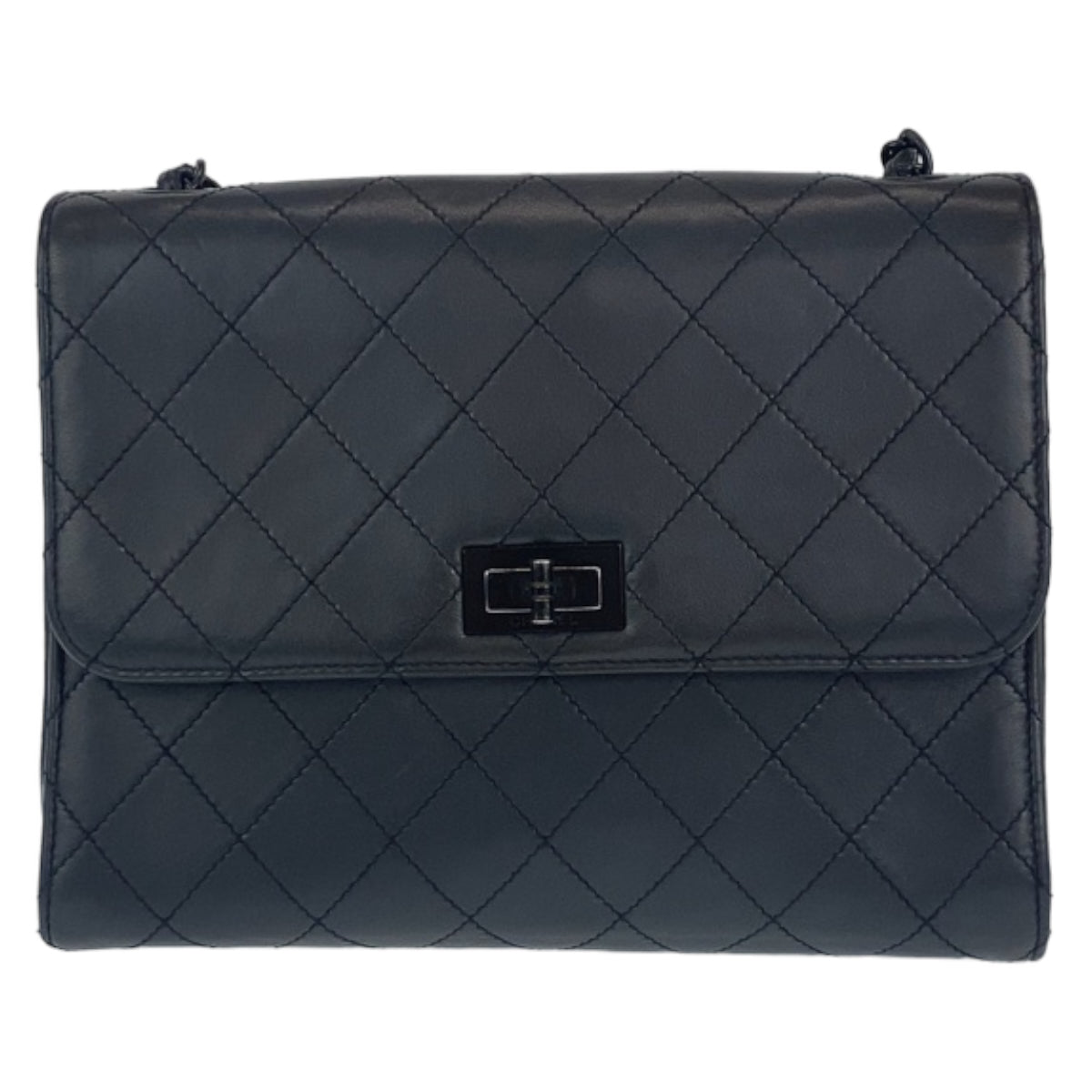 C-046
CHANEL シャネル ヴィンテージ ワイルドステッチ 2.55 ブラック 黒 ブラック金具 ラムスキン ショルダーバッグ ワンショルダーバッグ  レディース