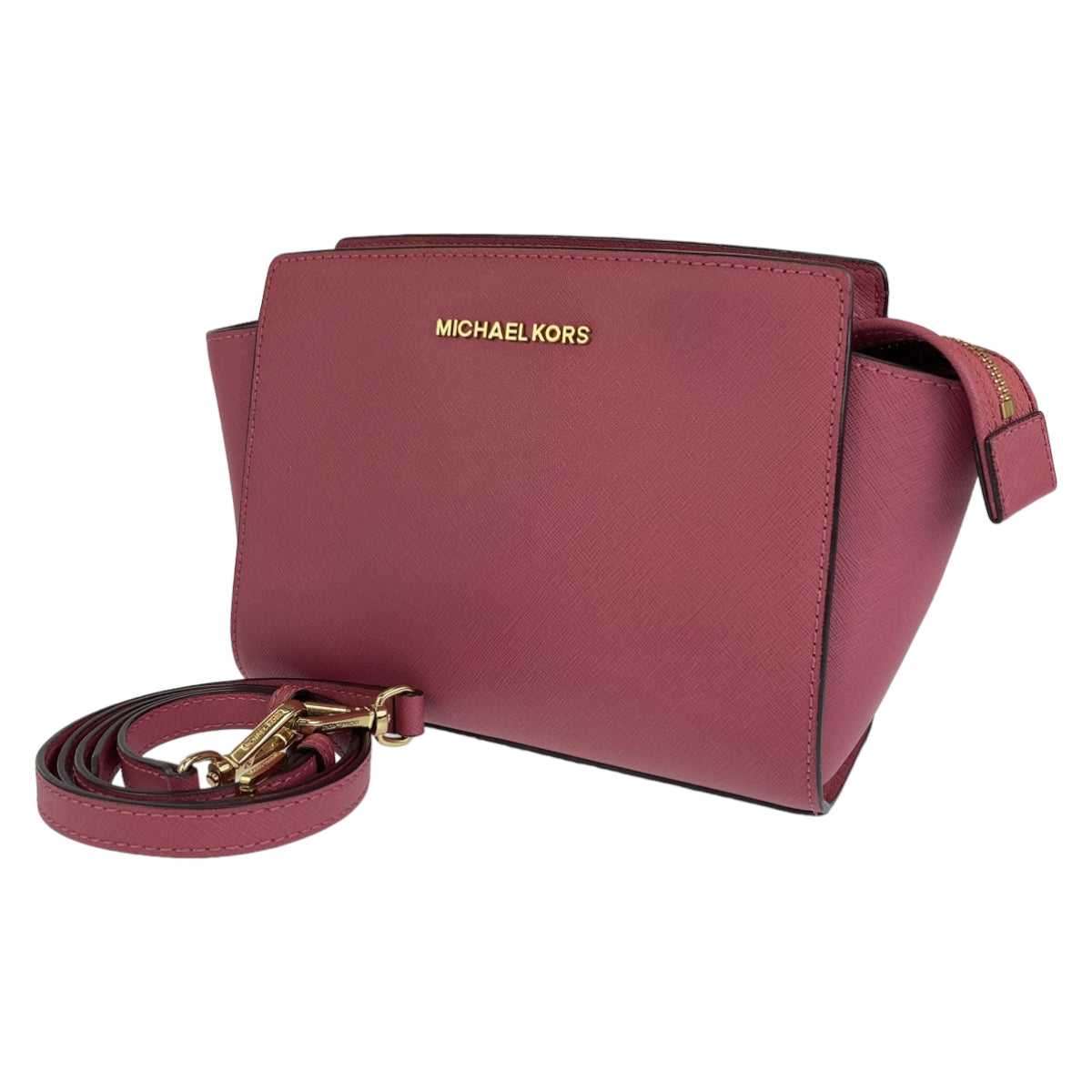 12670
Michael Kors マイケルコース セルマ ピンク ゴールド金具 レザー 2way ショルダーバッグ 斜め掛け  レディース