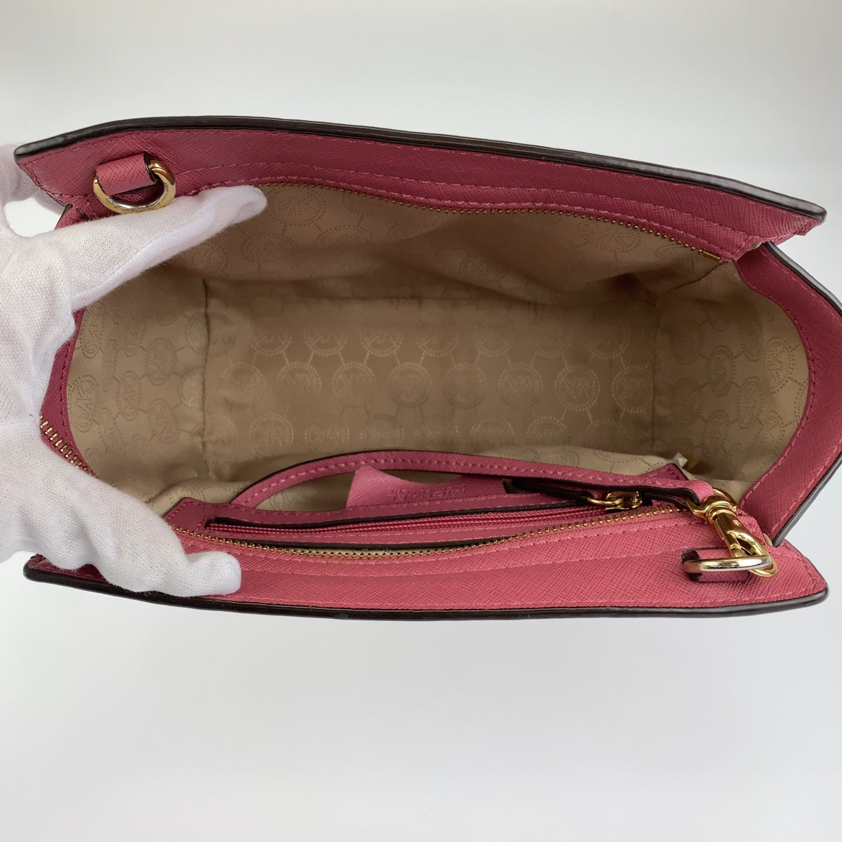 12670
Michael Kors マイケルコース セルマ ピンク ゴールド金具 レザー 2way ショルダーバッグ 斜め掛け  レディース