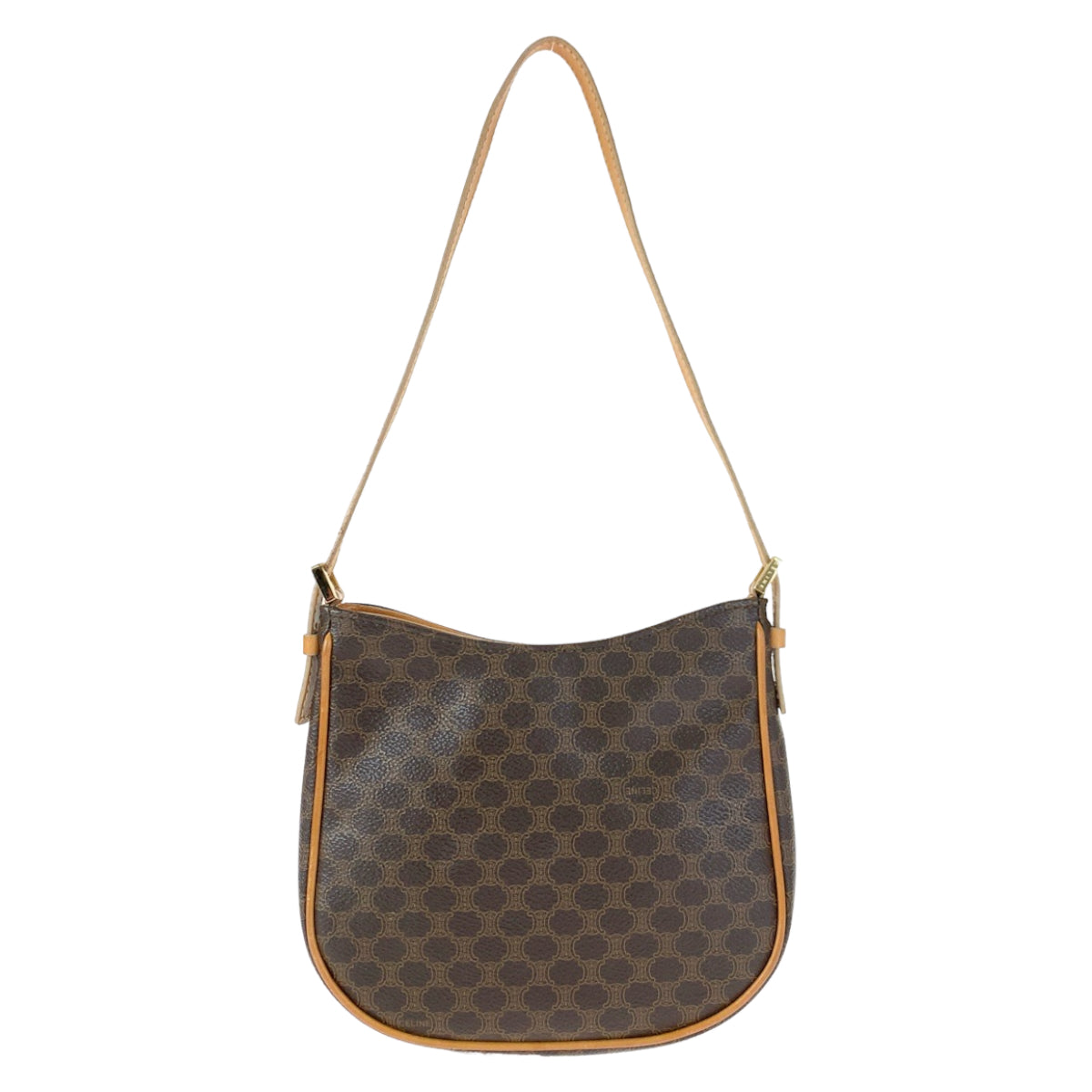 10212
CELINE セリーヌ ヴィンテージ マカダム ブラウン 茶 PVC ショルダーバッグ アクセサリーポーチ  レディース