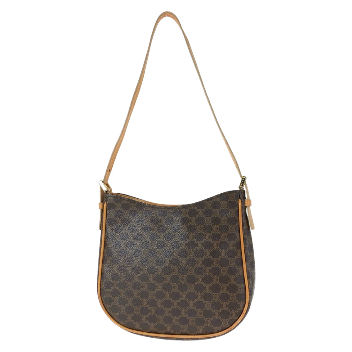 10212
CELINE セリーヌ ヴィンテージ マカダム ブラウン 茶 PVC ショルダーバッグ アクセサリーポーチ  レディース