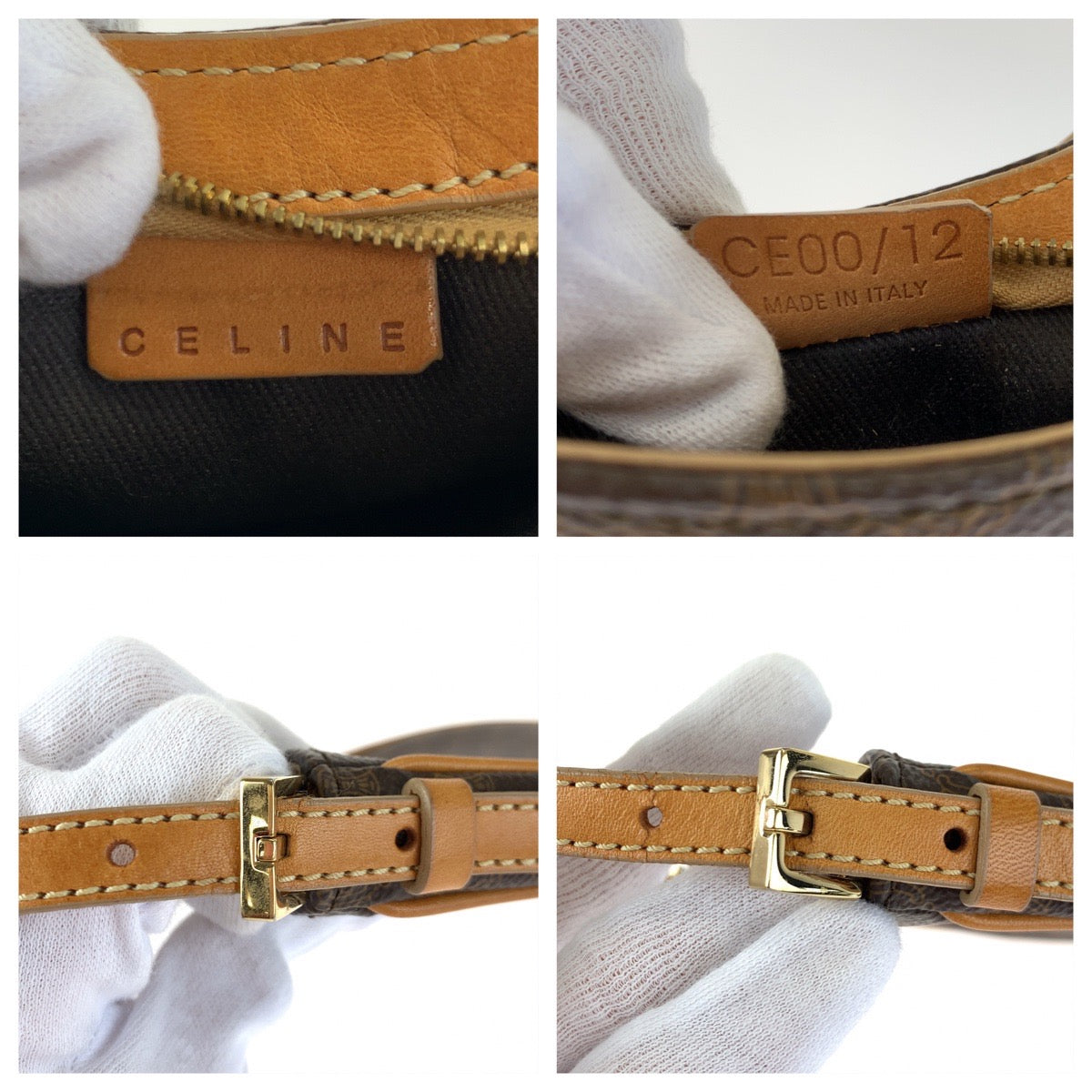 10212
CELINE セリーヌ ヴィンテージ マカダム ブラウン 茶 PVC ショルダーバッグ アクセサリーポーチ  レディース