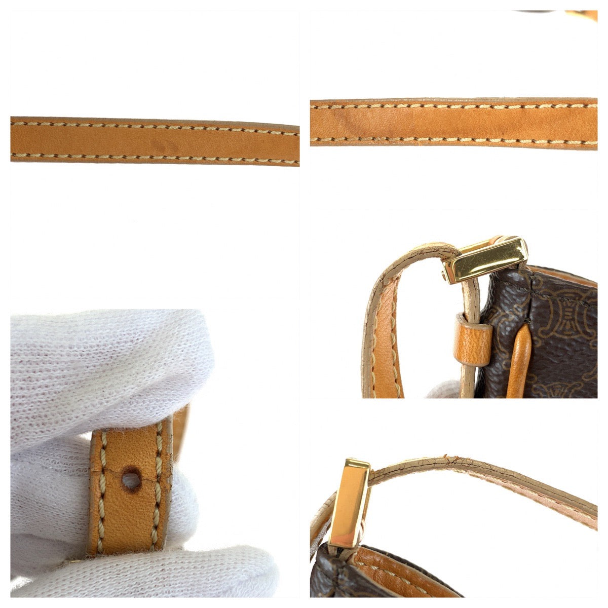 10212
CELINE セリーヌ ヴィンテージ マカダム ブラウン 茶 PVC ショルダーバッグ アクセサリーポーチ  レディース