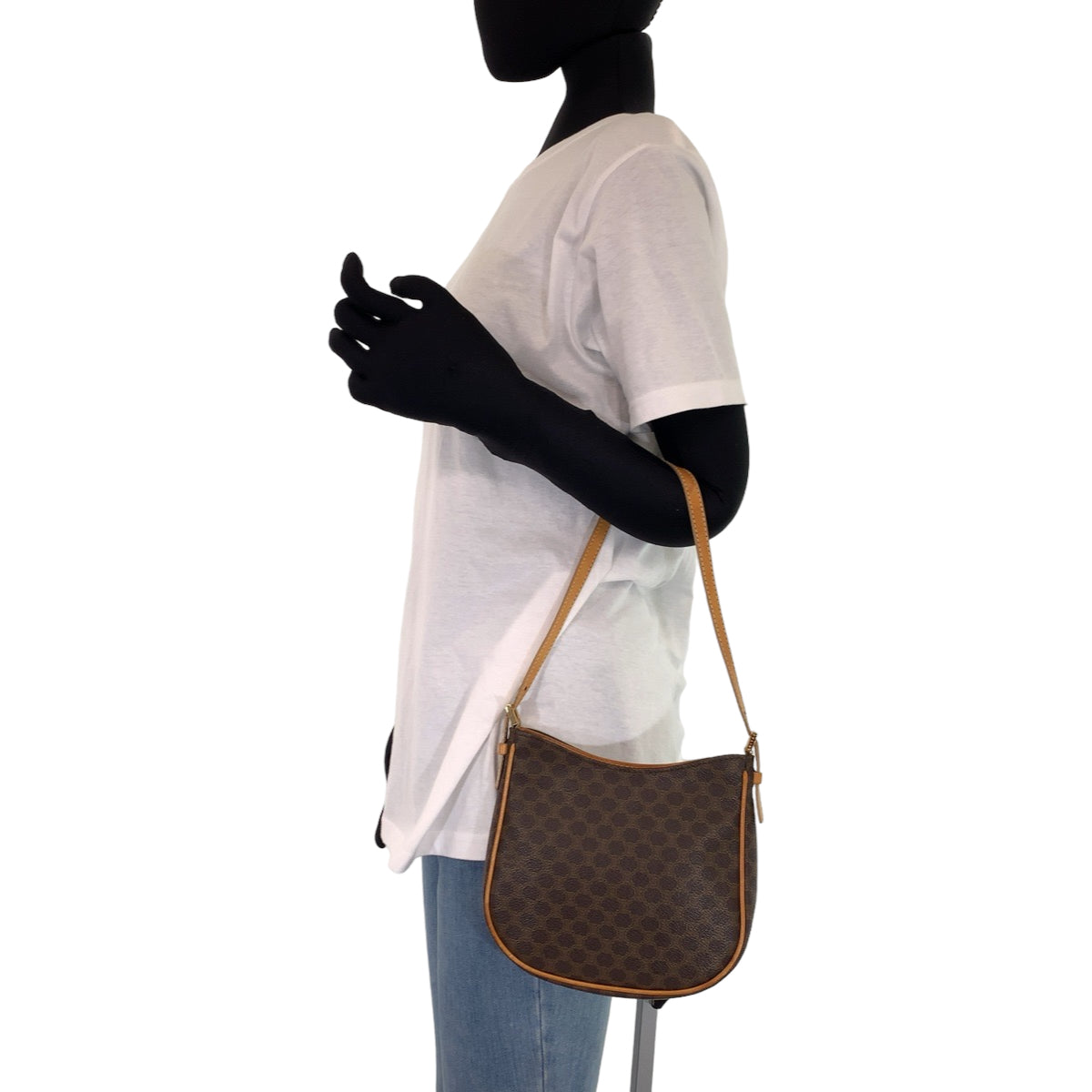 10212
CELINE セリーヌ ヴィンテージ マカダム ブラウン 茶 PVC ショルダーバッグ アクセサリーポーチ  レディース