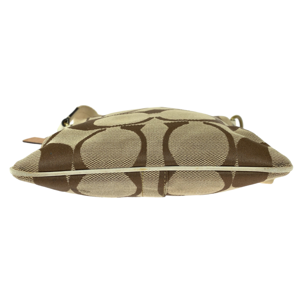 12669
 COACH Signature Stripe Solid Swing Pack Brown Gold Hardware Canvas/Leather 41207 Shoulder Bag Pochette Crossbody Bag for Women