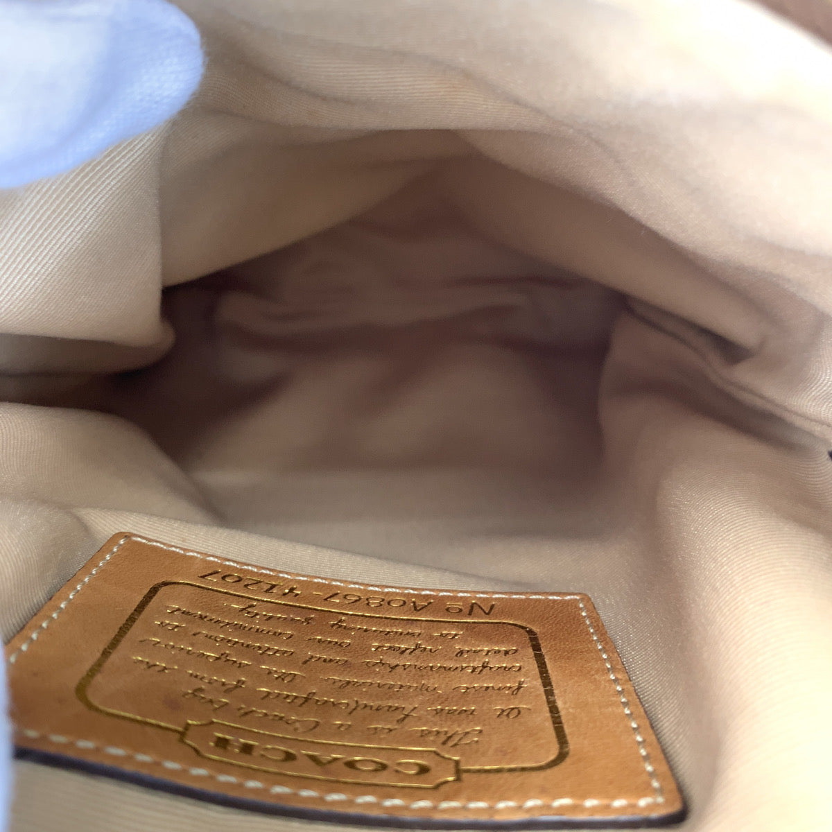 12669
 COACH Signature Stripe Solid Swing Pack Brown Gold Hardware Canvas/Leather 41207 Shoulder Bag Pochette Crossbody Bag for Women