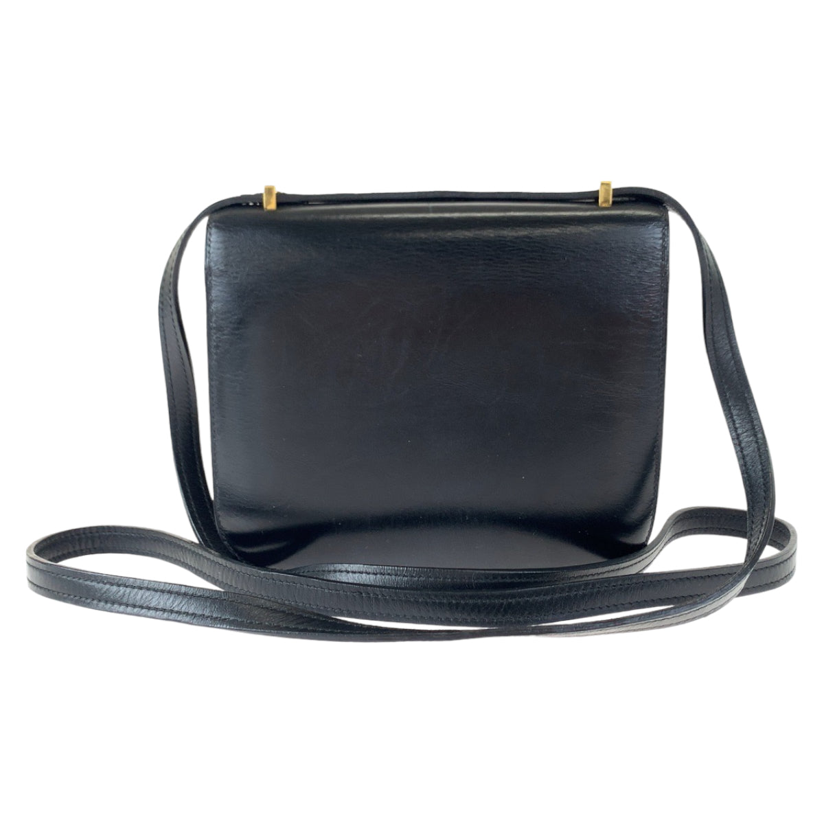 HERMES エルメス ヴィンテージ コンスタンス3 ミニ 18 ブラック 黒 ゴールド金具 ボックスカーフ ショルダーバッグ 斜め掛け U刻印  レディース