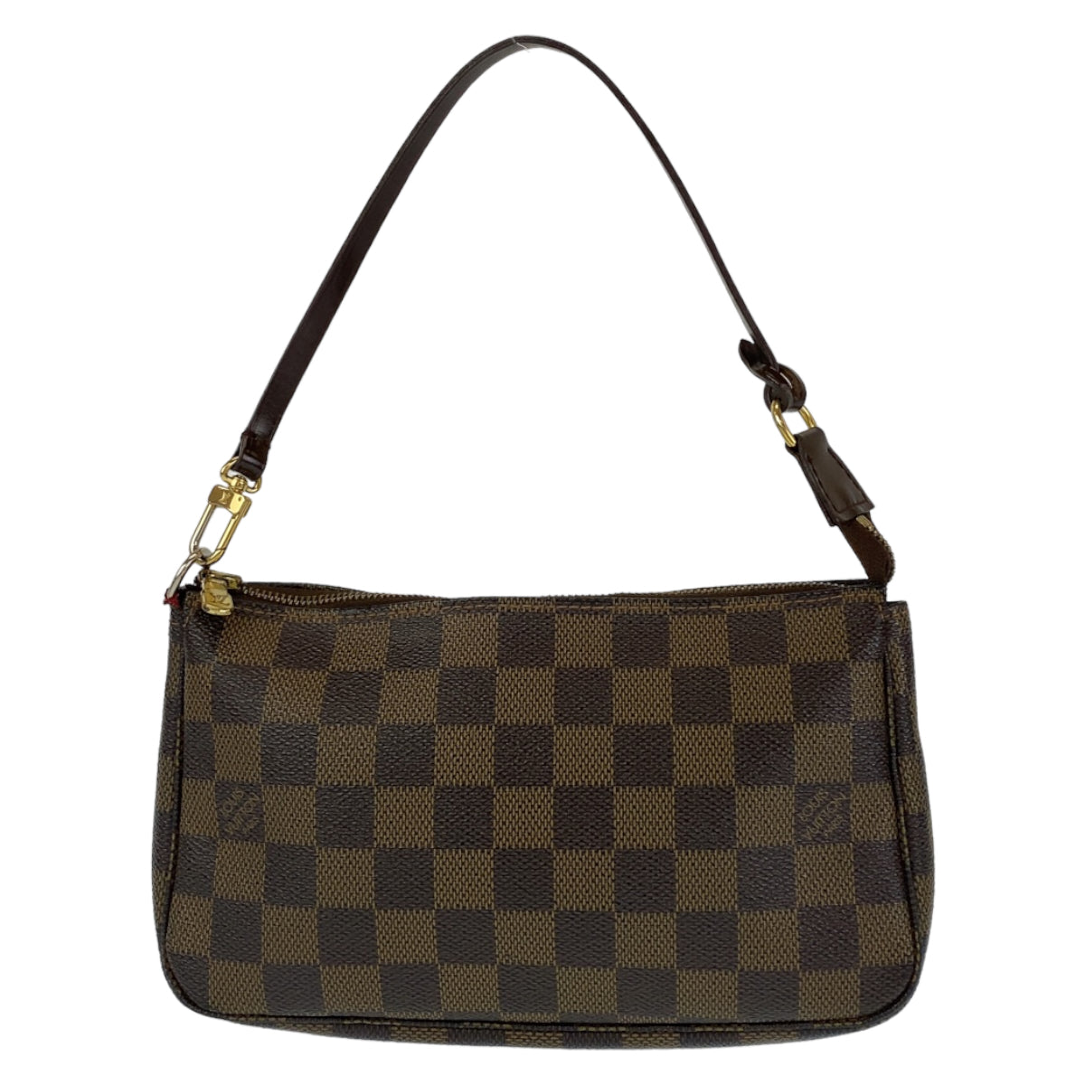 LOUIS VUITTON ルイヴィトン ダミエ ポシェットアクセソワール ブラウン 茶 ゴールド金具 PVC N51985 ポーチ アクセサリーポーチ  レディース