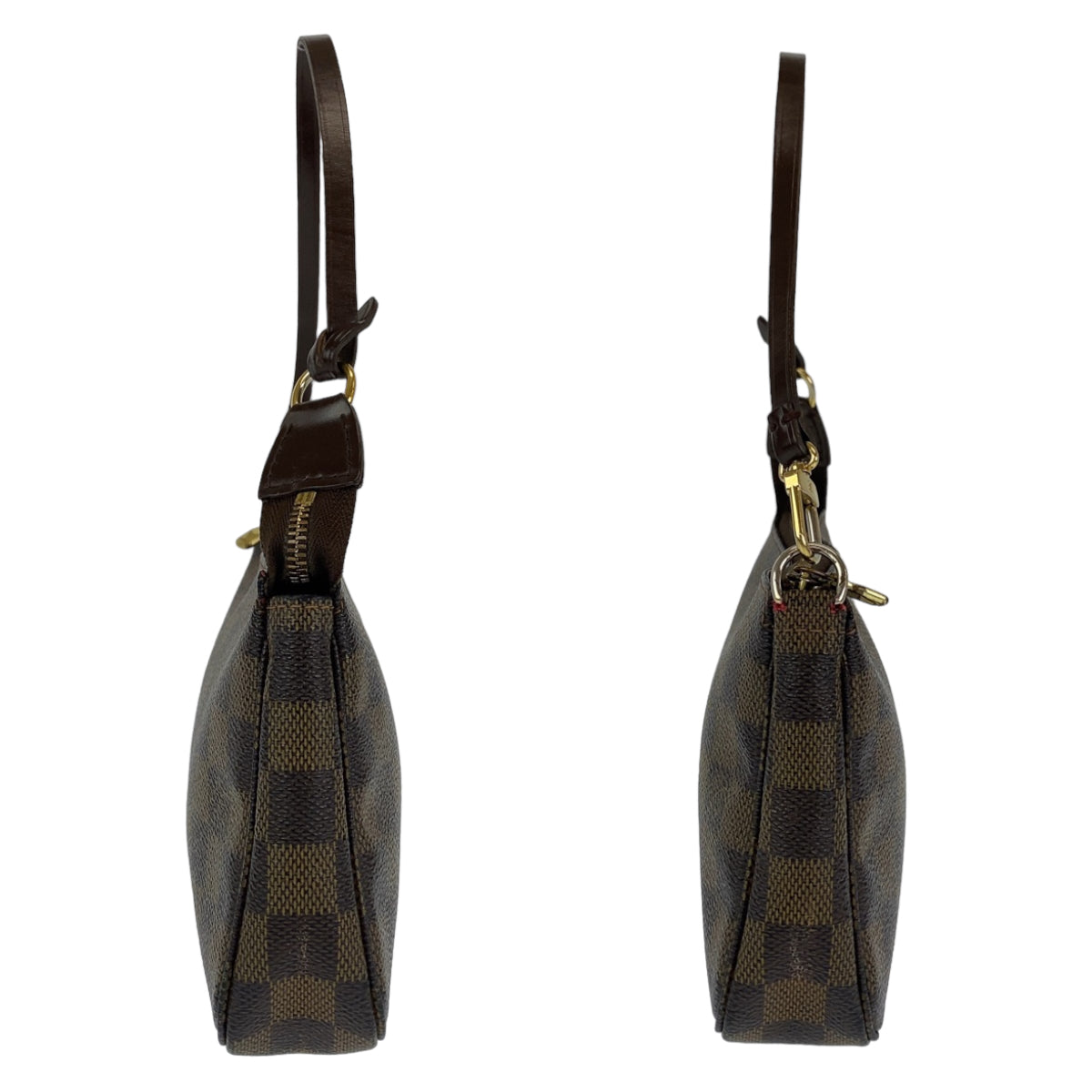 LOUIS VUITTON ルイヴィトン ダミエ ポシェットアクセソワール ブラウン 茶 ゴールド金具 PVC N51985 ポーチ アクセサリーポーチ  レディース