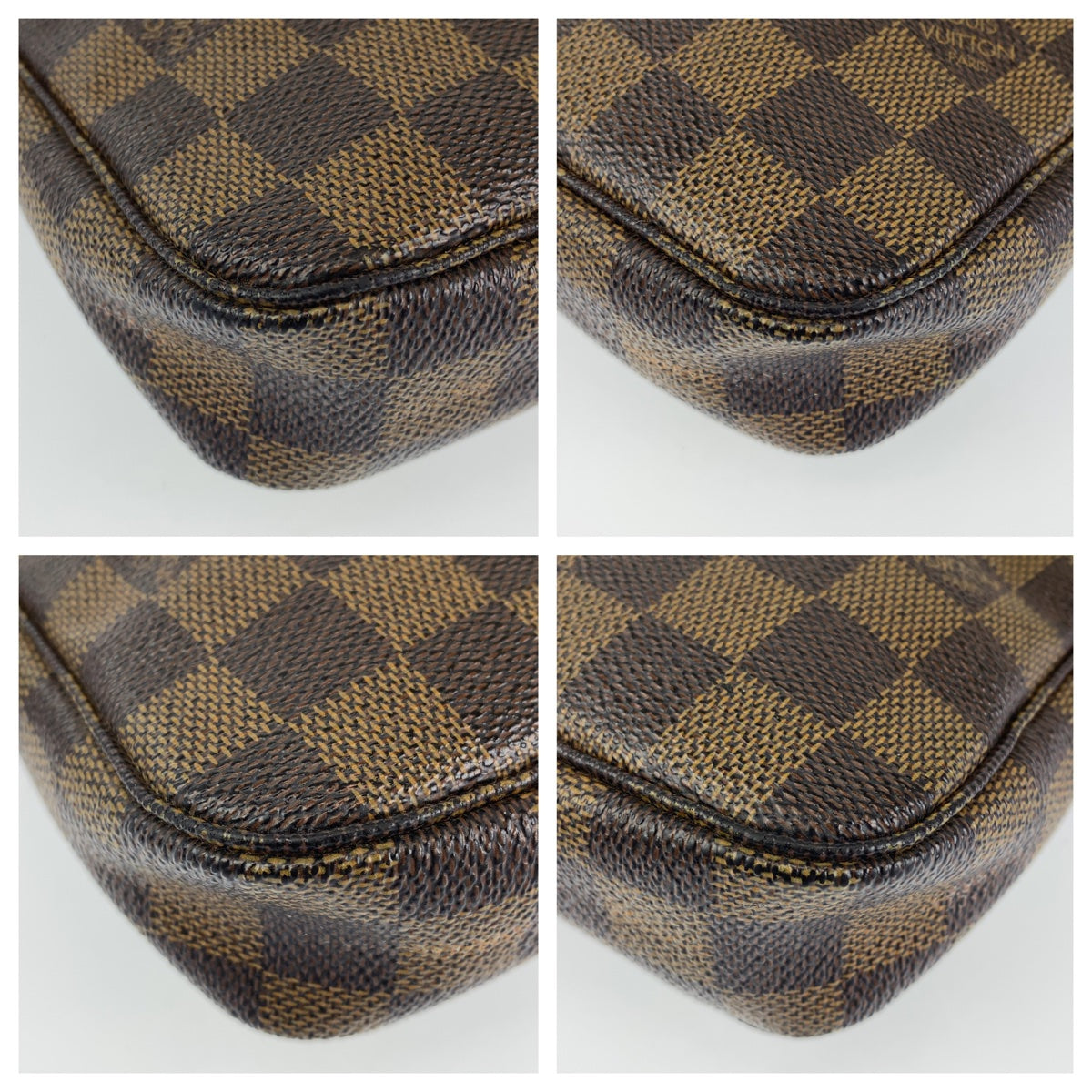 LOUIS VUITTON ルイヴィトン ダミエ ポシェットアクセソワール ブラウン 茶 ゴールド金具 PVC N51985 ポーチ アクセサリーポーチ  レディース