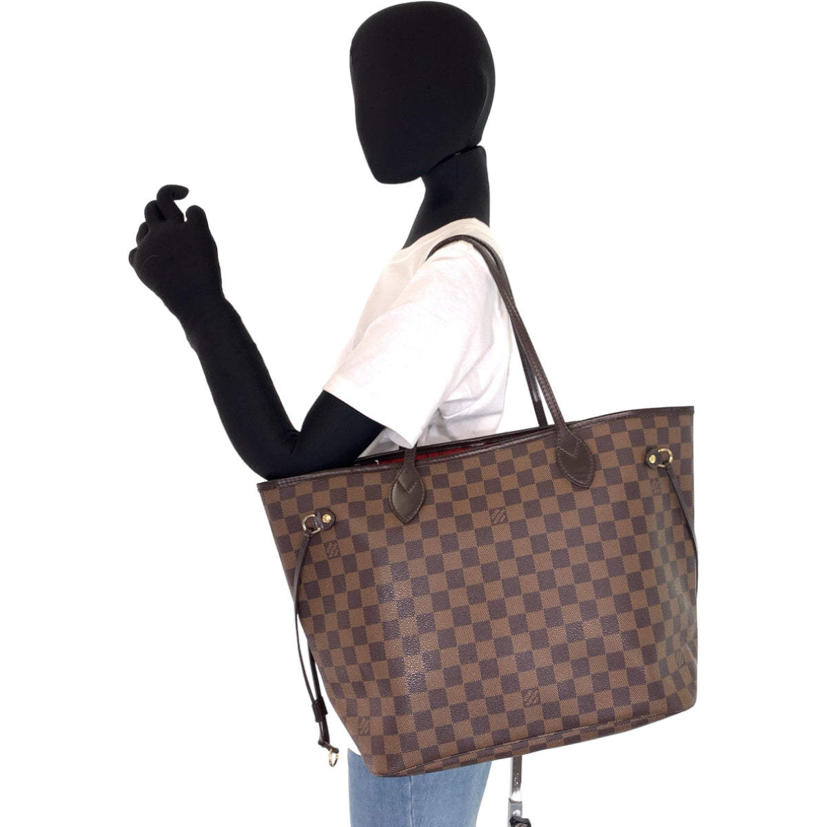 C-062
LOUIS VUITTON ルイヴィトン ダミエ ネヴァーフルMM ブラウン 茶 PVC N51105 トートバッグ ハンドバッグ  レディース